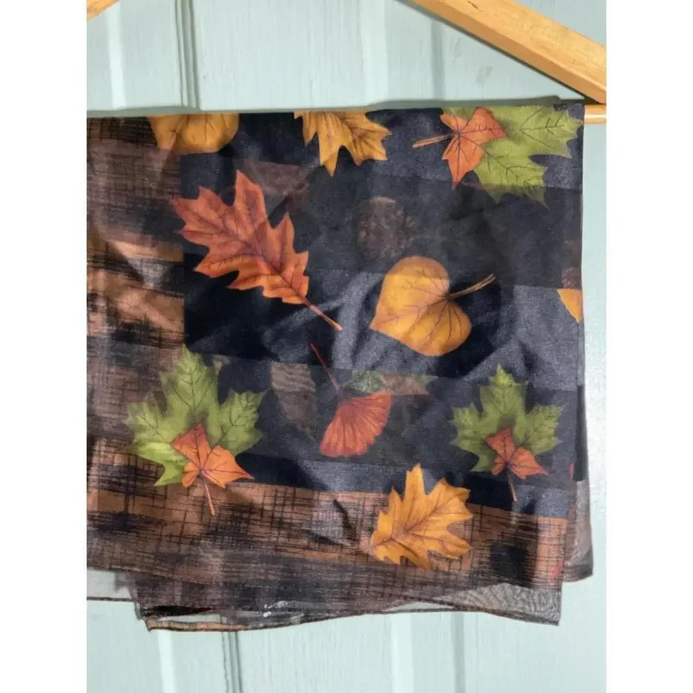 Cejon Women's Lightweight Autumn Leaf Print Scarf